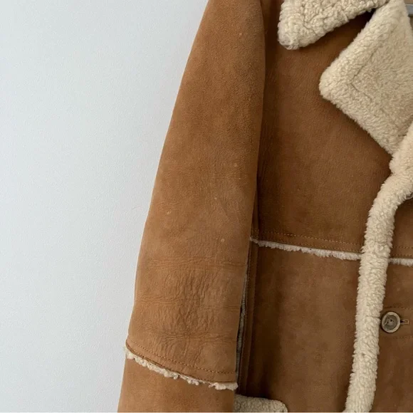 The Leather Shop Ranchers Jacket Coat Sherpa VTG Sears suede luxury quality - Picture 4 of 8